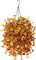 Artificial Faux Hanging Plants Flowers Basket for Outdoor Spring Decoration,Fake Silk Orange Mums planters UV Resistant Look Real for Home Porch Patio Balcony Yard Outside Summer Decor (Orange Yellow)